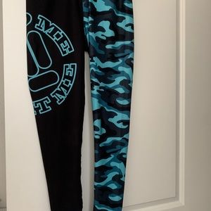 Feed me fight me blue camo leggings